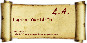 Lupsor Adrián névjegykártya
